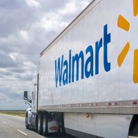 May 25, 2018 Bakersfield / CA / USA - Walmart truck driving on the interstate on a cloudy day